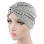 Grey Chemo Sleep Turban Scarf for Hair Loss