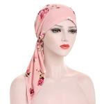 Pink Flower Pre-Tied Cancer Headscarf Hat