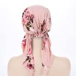 Pink Flower Pre-Tied Cancer Headscarf Hat