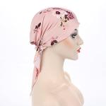 Pink Flower Pre-Tied Cancer Headscarf Hat