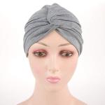 Grey Chemo Sleep Turban Scarf for Hair Loss