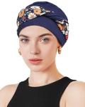 Awefeel Navy Blue Floral Chemo Turban