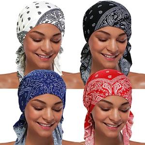 4 Pack Women’s Chemo Hat and Turban Set