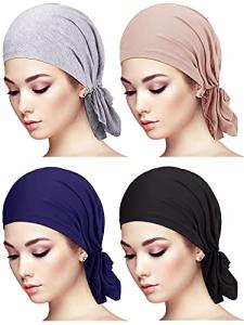 4 Piece Slip-On Head Scarf Set for Women