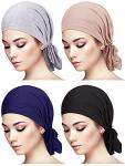 4 Piece Slip-On Head Scarf Set for Women