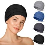 4 Pack Soft Cotton Chemo Sleep Caps for Women