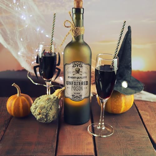 36 Vintage Halloween Bottle Labels for Wine & Beer