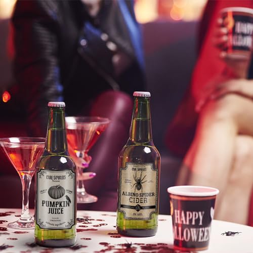 36 Vintage Halloween Bottle Labels for Wine & Beer