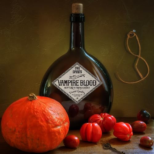 36 Vintage Halloween Bottle Labels for Wine & Beer