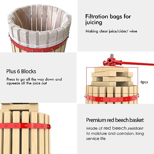 3.2 Gallon Manual Fruit Wine Press for Juicing