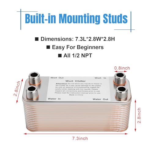 FERRODAY 30 Plate Stainless Steel Wort Chiller