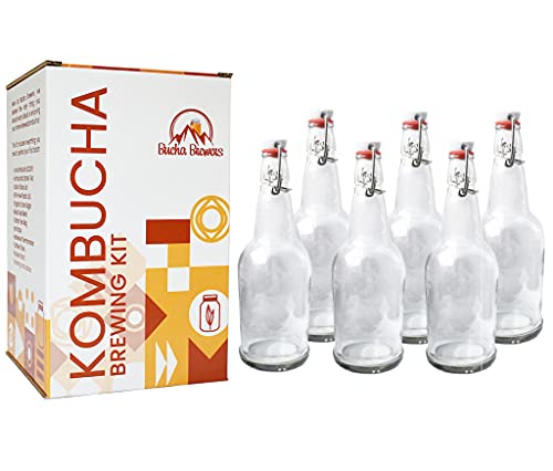 Deluxe Kombucha Starter Kit with SCOBY and Bottles