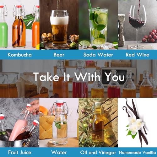 8oz Glass Swing Top Bottles - 9 Pack