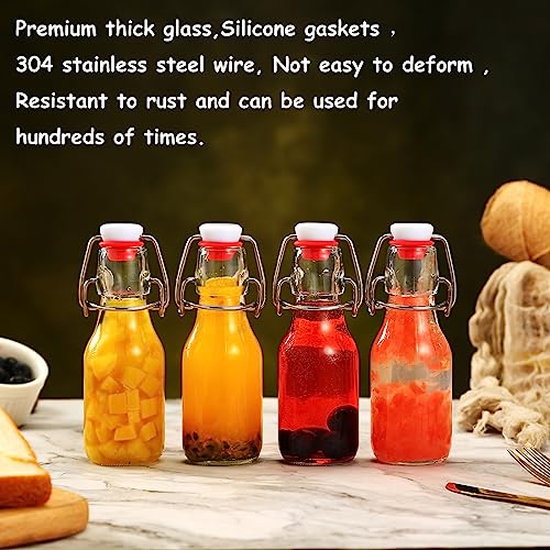 12 Pack 4 oz Flip Top Glass Bottles