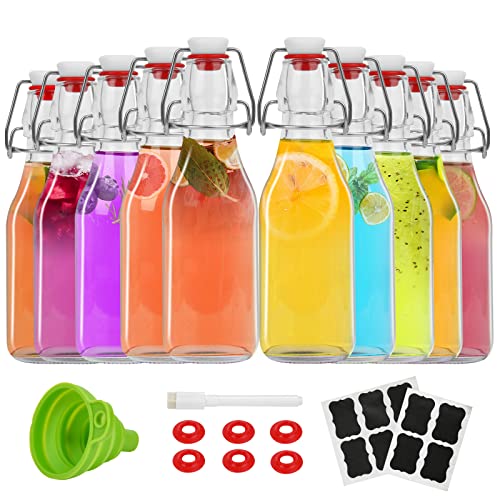 10-Pack 8.5 oz Swing Top Glass Bottles