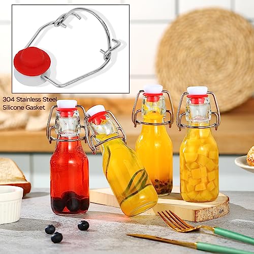 12 Pack 4 oz Flip Top Glass Bottles