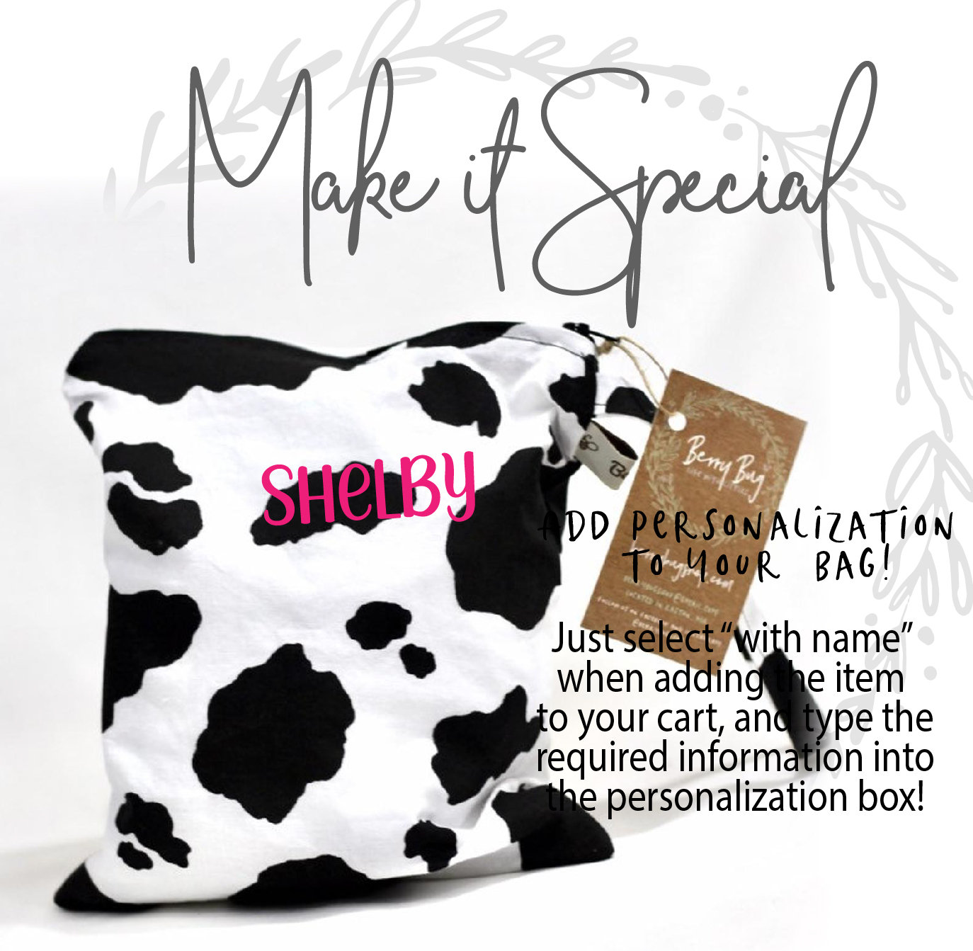 Cow Print Wet Bag