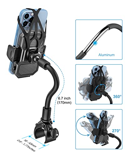 Woleyi Gooseneck Phone Holder for Bikes and Scooters