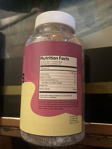 Extra Strength Natural Hemp Gummies - Low Sugar