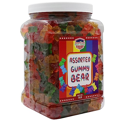 Assorted Rainbow Gummy Bears Jar - 3 lb