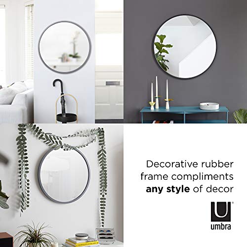 Modern Rubber Frame Wall Mirror - Black
