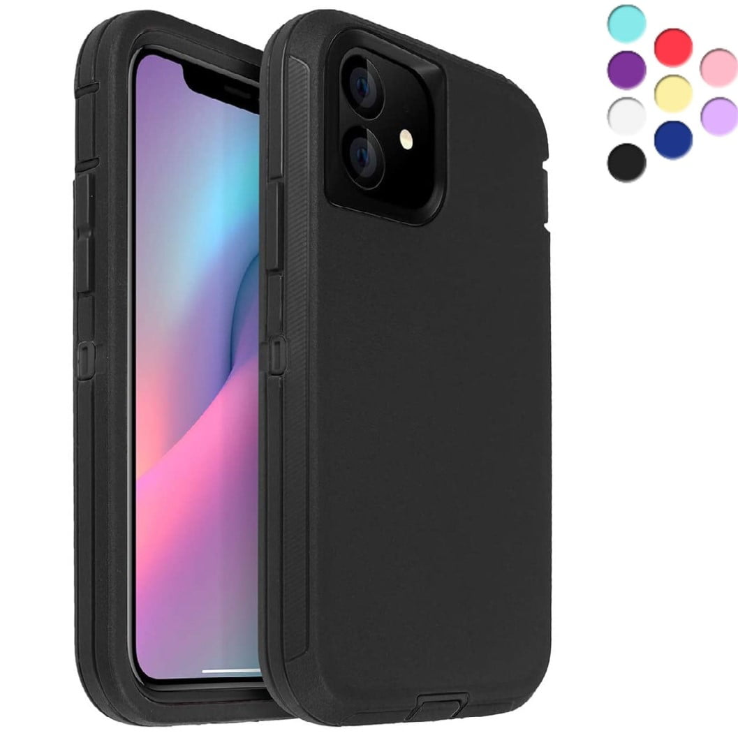 iPhone 11 Heavy Duty Shockproof Rubber Case Black
