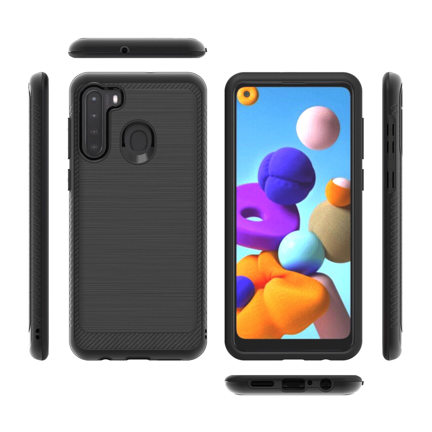 Samsung Galaxy A21 Phone Case with Tempered Glass