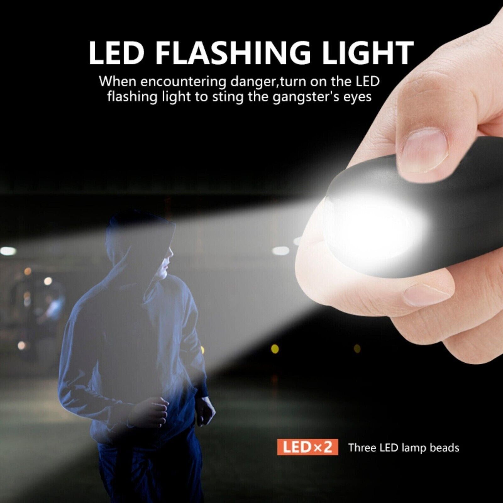 Personal Alarm Keychain with LED Light for Women