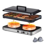 AMZCHEF Double Induction Cooktop with Griddle Pan