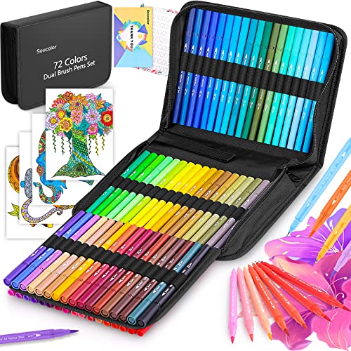 Soucolor 72-Color Dual Tip Markers Set