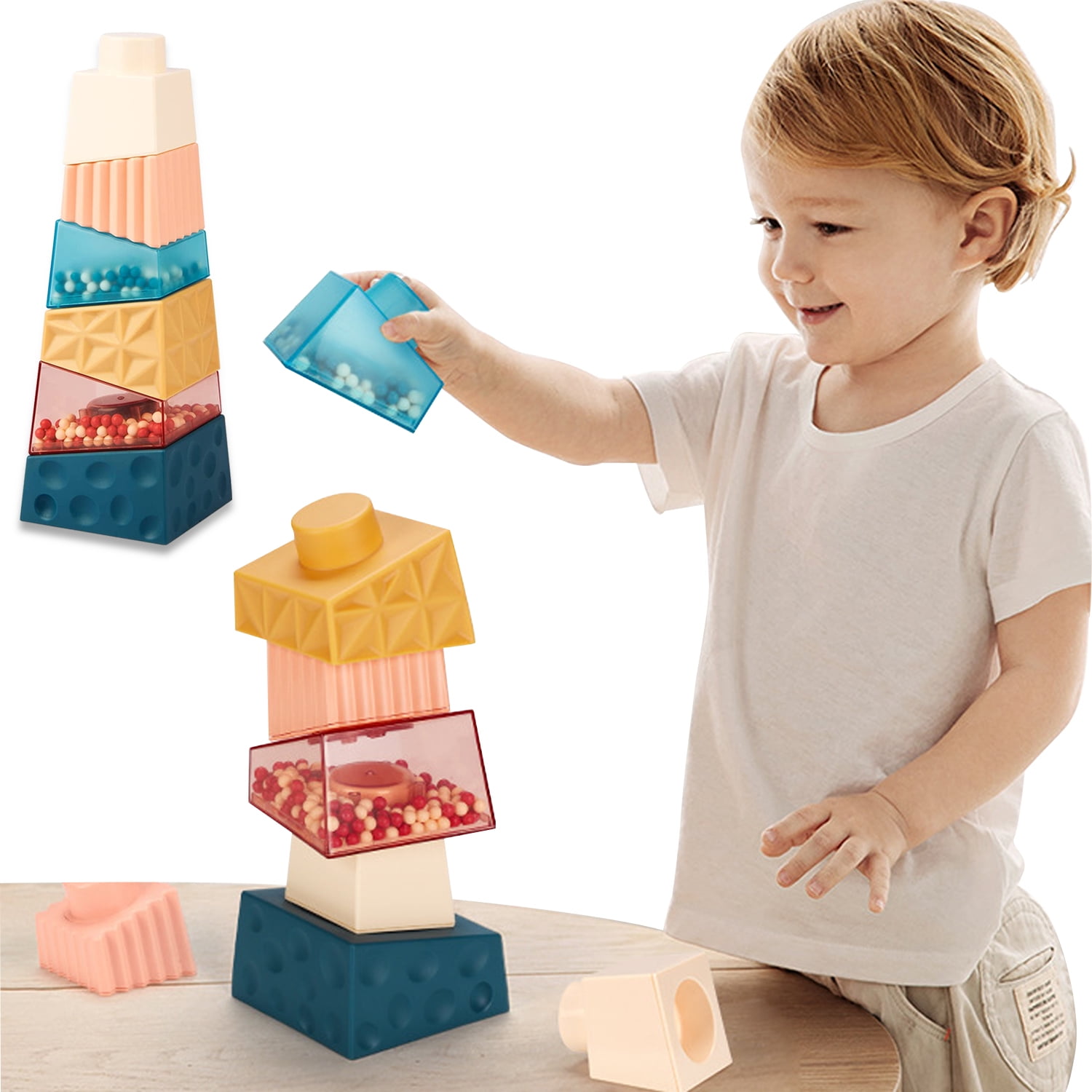 NBPOWER Stacking Blocks for Toddlers and Babies