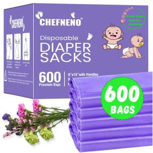 Baby Powder Scented Diaper Disposal Bags - 600 Pack