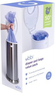 Ubbi Disposable Diaper Pail Bags - 75 Count