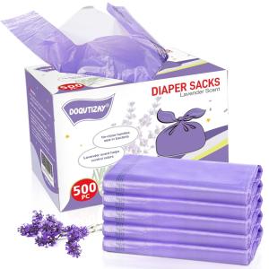 Lavender-Scented Disposable Diaper Bags with Ties