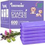 Baby Powder Scented Diaper Disposal Bags - 600 Pack