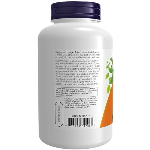 NOW Supplements Green Tea Extract 400mg with Vitamin C