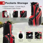 Lightweight Red Golf Stand Bag with 6 Dividers