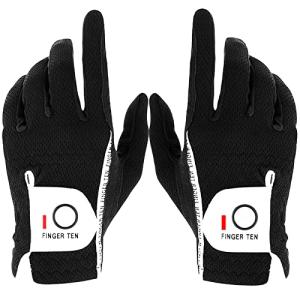 FINGER TEN Men's Premium Rain Golf Gloves - 1 Pair