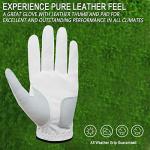 FINGER TEN Men's Leather Golf Gloves with Ball Marker