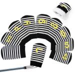 PGM 10-Pack Golf Iron Head Covers - Black