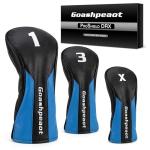 Premium PU Leather Golf Head Covers - Blue Set