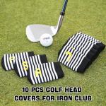 PGM 10-Pack Golf Iron Head Covers - Black