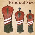 Classic Brown Golf Club Driver Head Cover Set