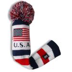 US Flag Knit Pom Pom Golf Head Cover Set