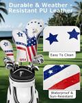 Fitense 3-Pack Golf Club Head Covers USA Flags