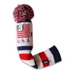 US Flag Knit Pom Pom Golf Head Cover Set