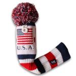 US Flag Knit Pom Pom Golf Head Cover Set