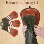 Classic Brown Golf Club Driver Head Cover Set