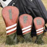 3-Pack Classic Brown Golf Club Headcovers Set