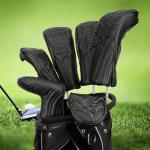 4pcs Golf Club Head Covers with Tags - Black